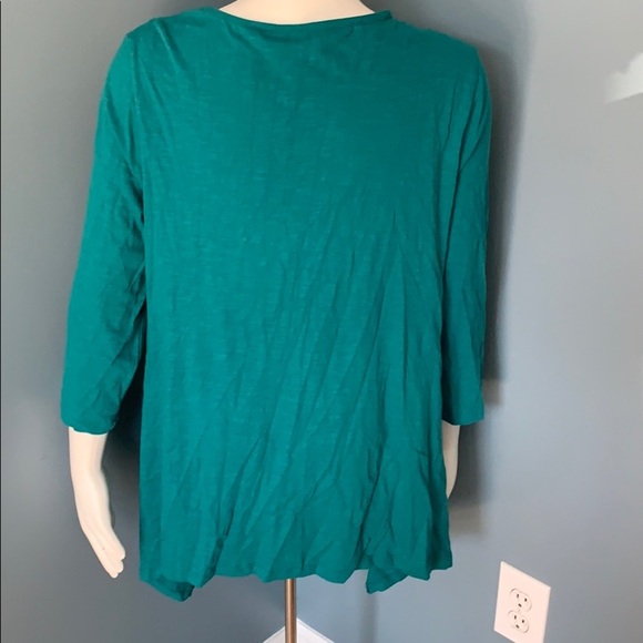 Chico’s Green Lace Front Sharkbite Tunic 2R NEW - Picture 3 of 6